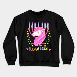 Jewnicorn Jewish Unicorn Jew Rosh Hashanah Menorah Crewneck Sweatshirt